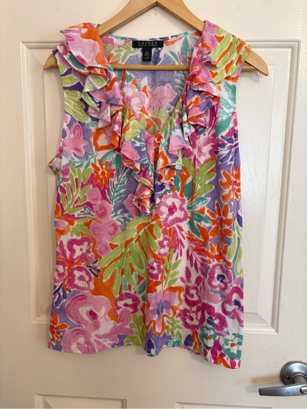 Ralph Lauren sleeveless tropical print top